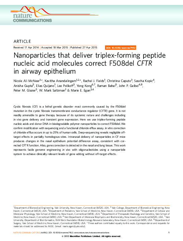 (PDF) Nanoparticles that deliver triplex-forming peptide nucleic acid ...
