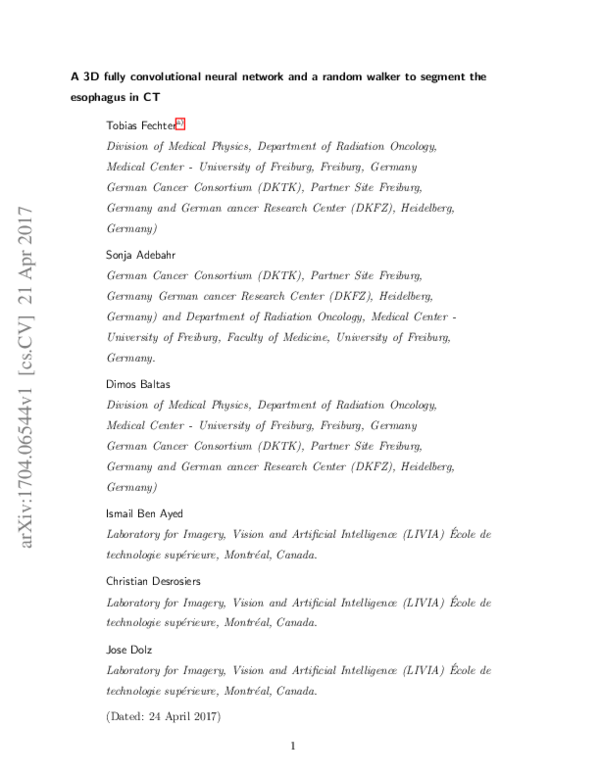 (PDF) A 3D fully convolutional neural network and a random walker to ...