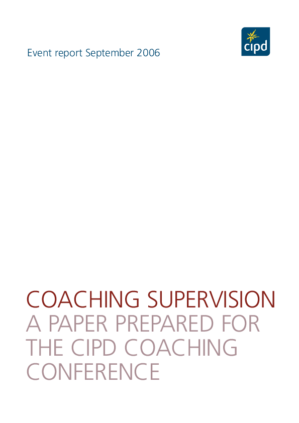 (PDF) Coaching Supervision: A Paper Prepared for the CIPD Coaching ...