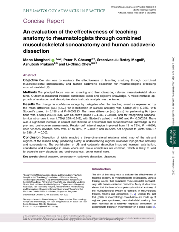 (PDF) An evaluation of the effectiveness of teaching anatomy to ...