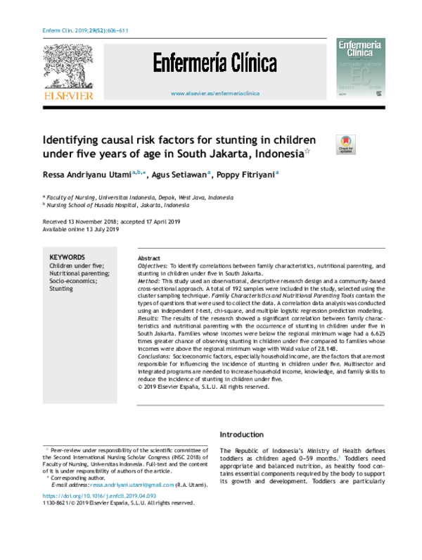 (PDF) Identifying causal risk factors for stunting in children under ...