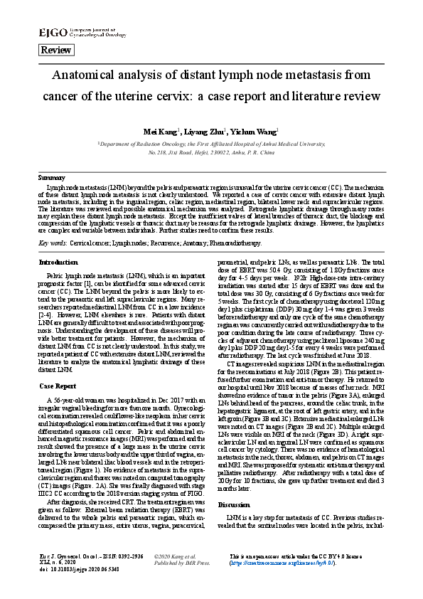 (PDF) Anatomical analysis of distant lymph node metastasis from cancer ...