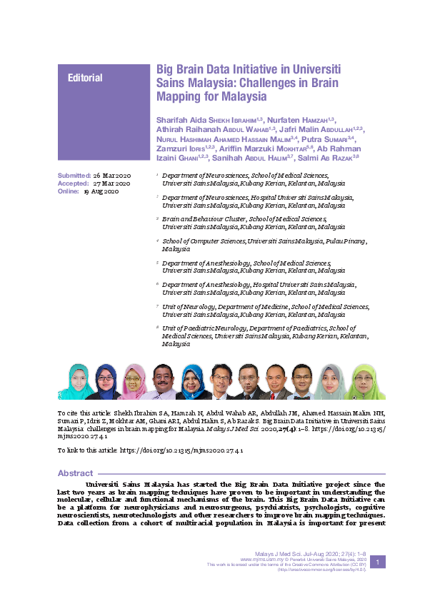 (PDF) Big Brain Data Initiative in Universiti Sains Malaysia ...
