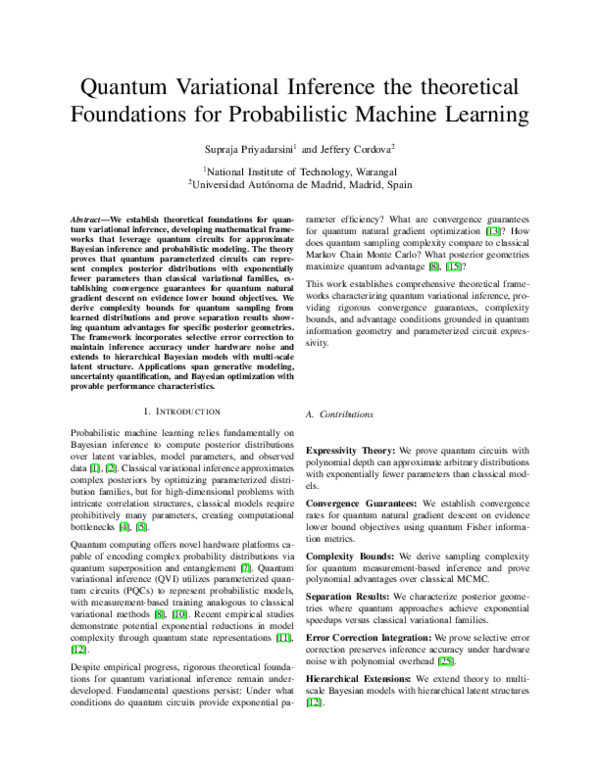 (PDF) Quantum Variational Inference the theoretical Foundations for ...