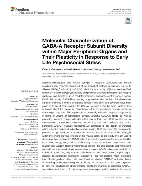 (PDF) Molecular Characterization of GABA-A Receptor Subunit Diversity ...
