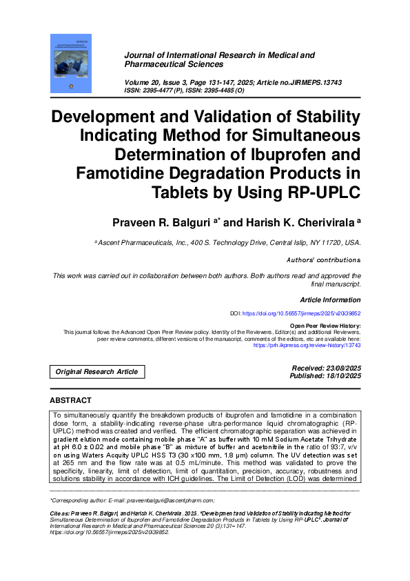 (PDF) Development and Validation of Stability Indicating Method for ...