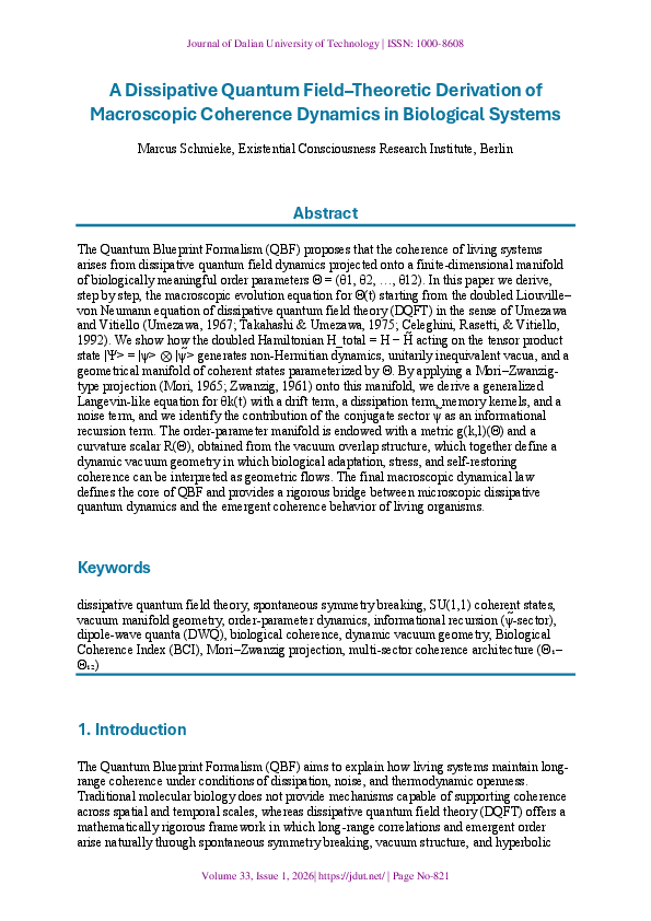 (PDF) A Dissipative Quantum Field-Theoretic Derivation of Macroscopic ...