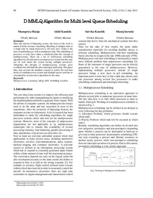 (PDF) OM Algorithm for Multi-level Queue Scheduling