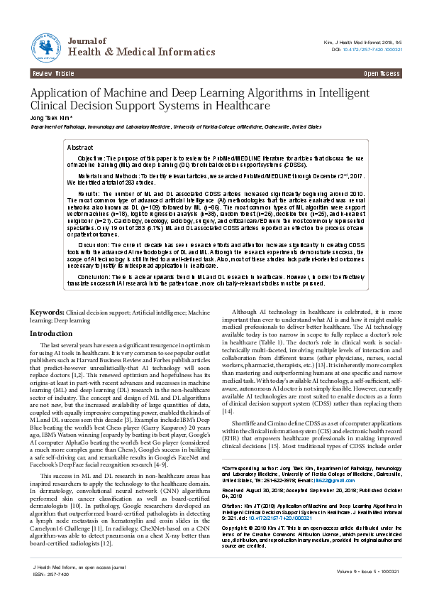 (PDF) Application of Machine and Deep Learning Algorithms in ...