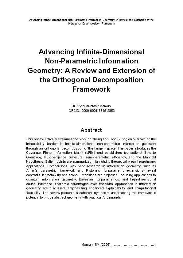 (PDF) Advancing Infinite-Dimensional Non-Parametric Information ...