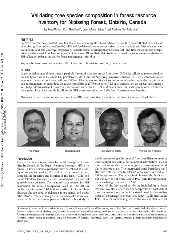 (PDF) Validating tree species composition in forest resource inventory ...
