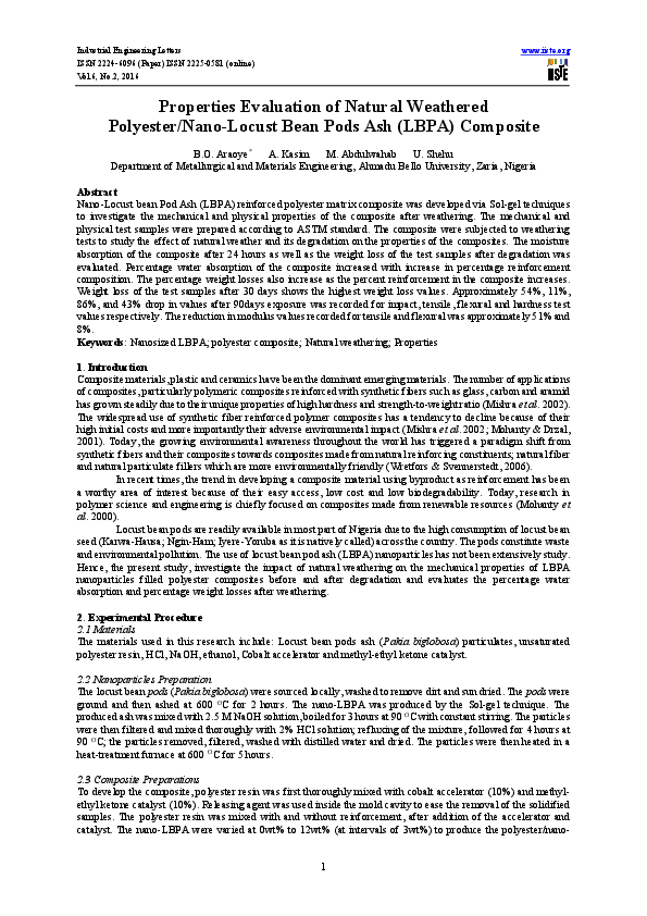 (PDF) Properties Evaluation of Natural Weathered Polyester/Nano-Locust ...