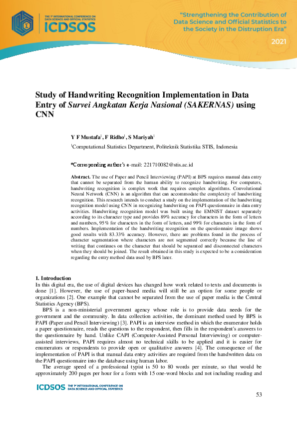 (PDF) Study of Handwriting Recognition Implementation in Data Entry of ...