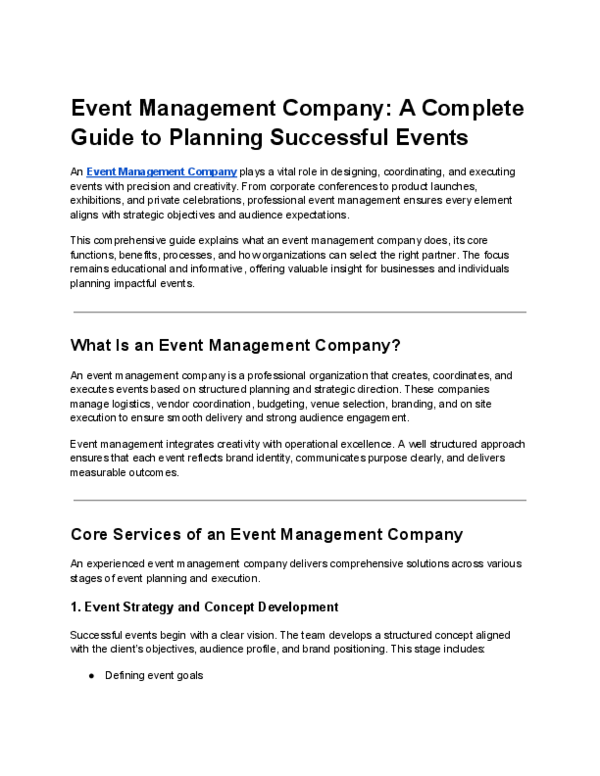 (PDF) Event Management Company: A Complete Guide to Planning Successful ...