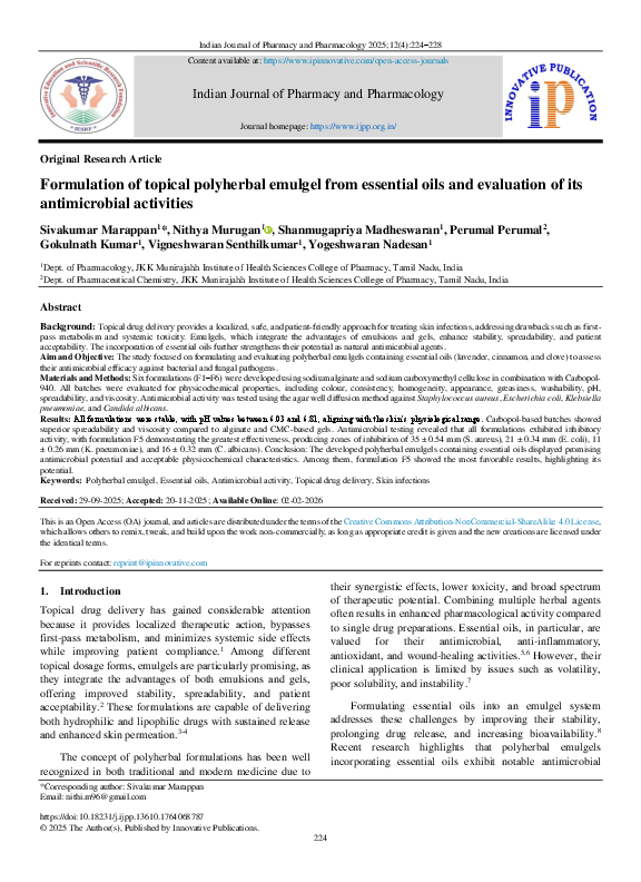 (PDF) Formulation of topical polyherbal emulgel from essential oils and ...