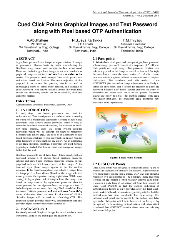 (PDF) Cued Click Points Graphical Images and Text Password along with ...