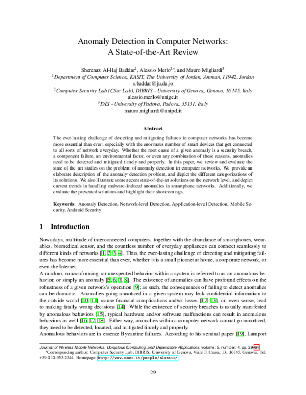 (PDF) Anomaly Detection in Computer Networks: A State-of-the-Art Review