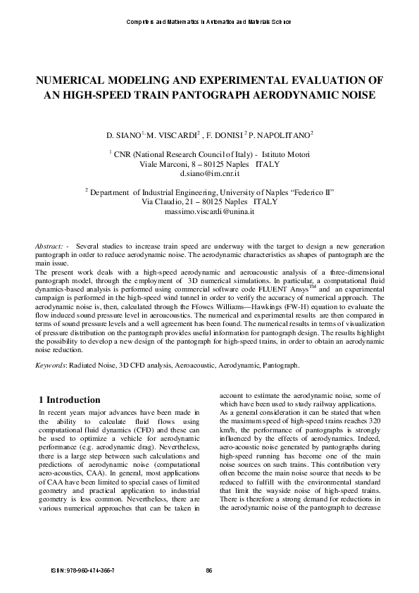 (PDF) Numerical Modeling and Experimental Evaluation of an High-Speed ...