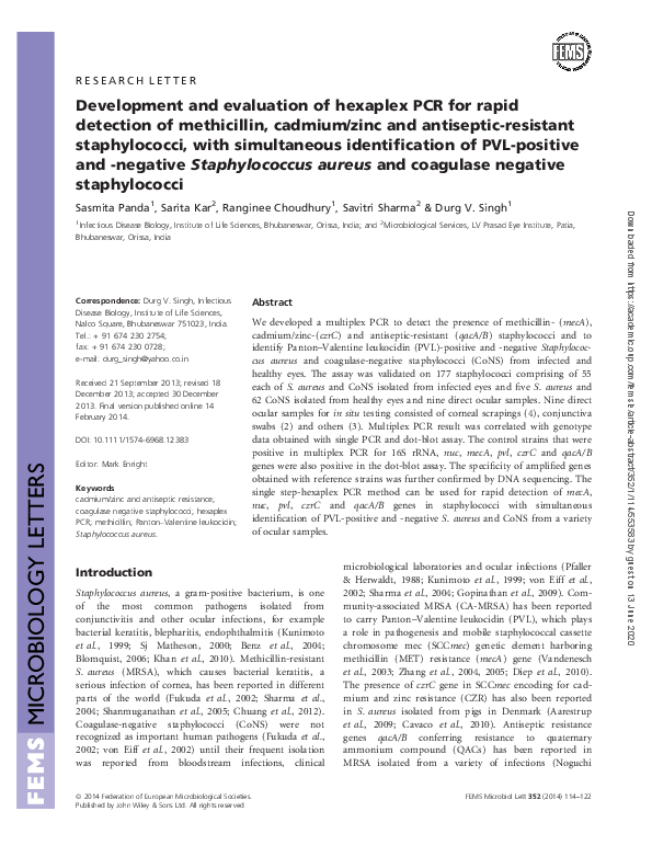 (PDF) Development and evaluation of hexaplex PCR for rapid detection of ...