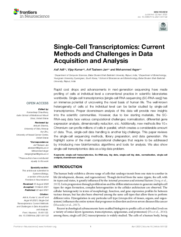 (PDF) Single-Cell Transcriptomics: Current Methods and Challenges in ...