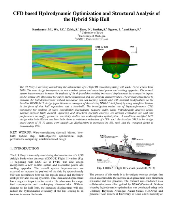 (PDF) CFD based hydrodynamic optimization and structural analysis of ...
