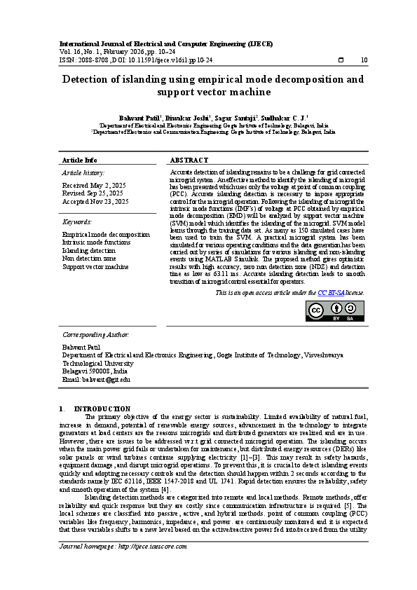 (PDF) Detection of islanding using empirical mode decomposition and ...