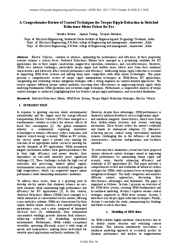 (PDF) A Comprehensive Review of Control Techniques for Torque Ripple ...
