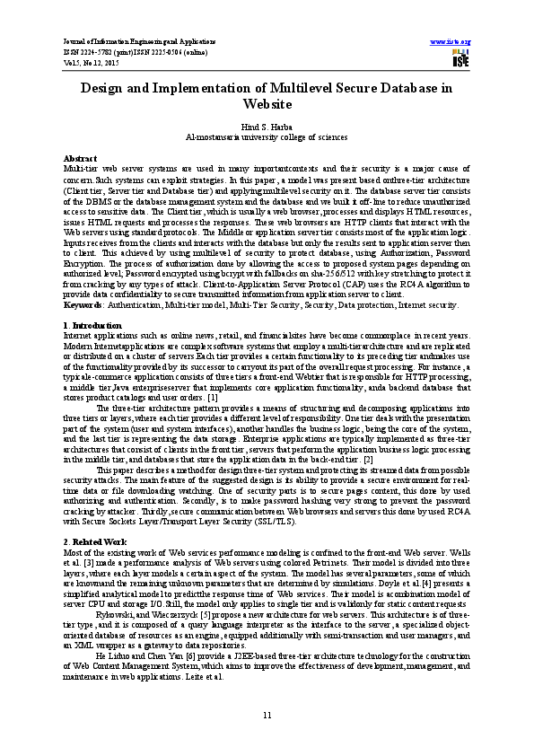 (PDF) Design and Implementation of Multilevel Secure Database in Website