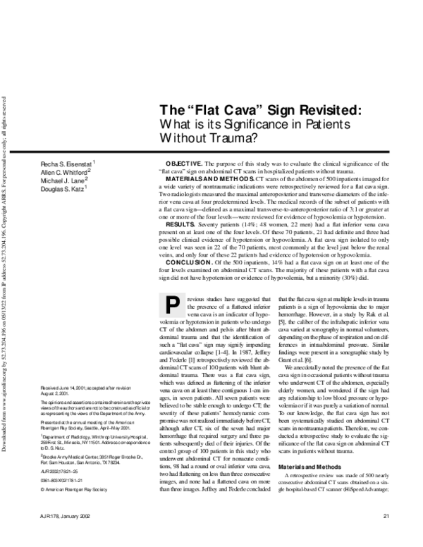 (PDF) The “Flat Cava” Sign Revisited