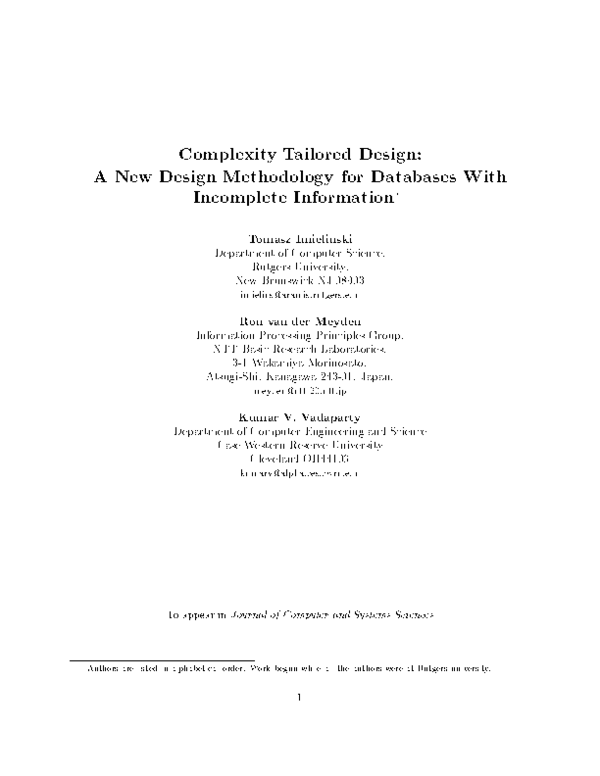 (PDF) Complexity Tailored Design: A New Design Methodology for ...