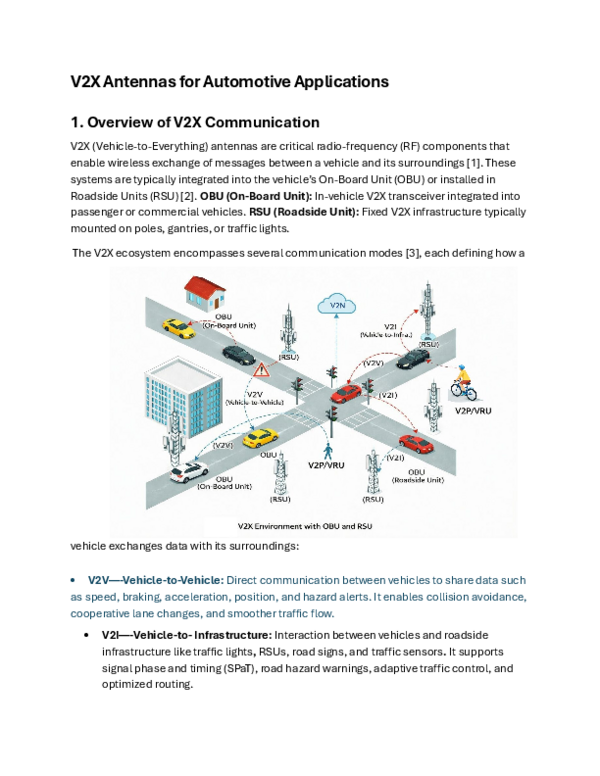 (PDF) V2X Antennas for Automotive Applications 1. Overview of V2X ...