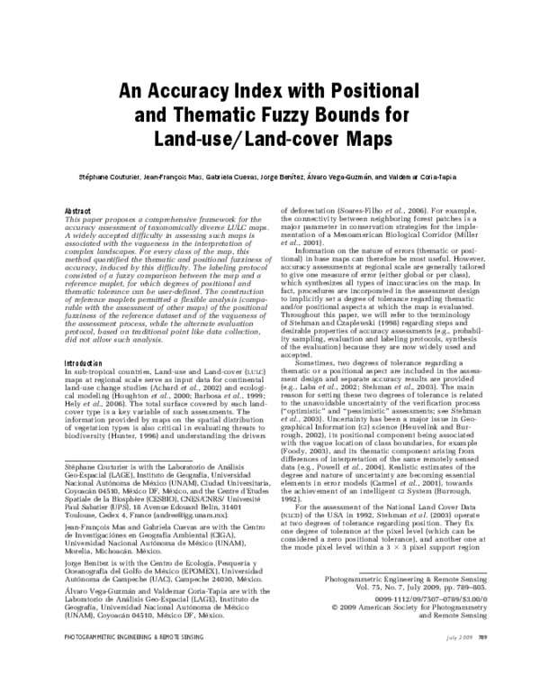 (PDF) An Accuracy Index with Positional and Thematic Fuzzy Bounds for ...