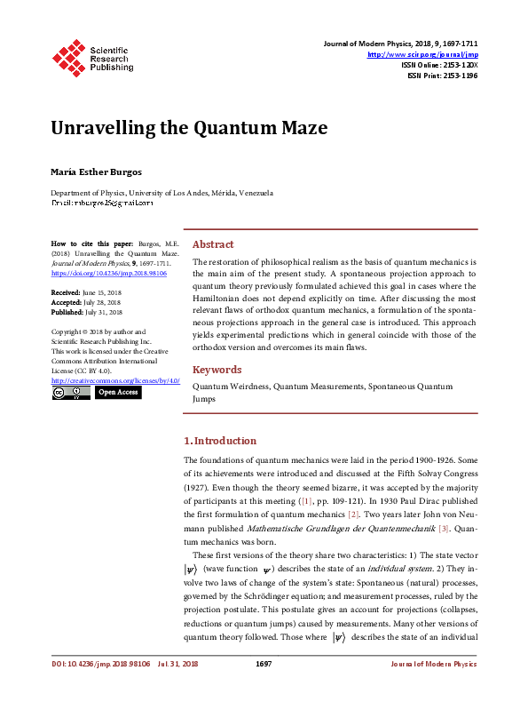 (PDF) Unravelling the Quantum Maze