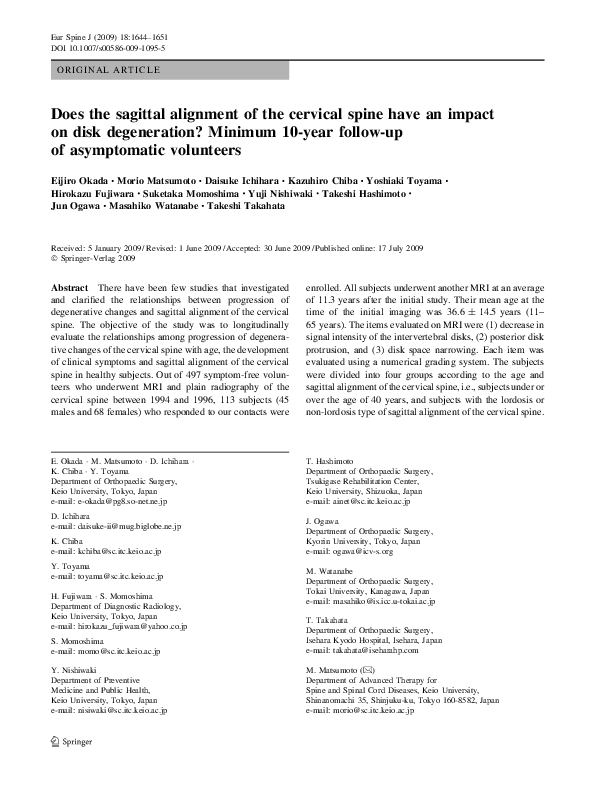 (PDF) Does the sagittal alignment of the cervical spine have an impact ...