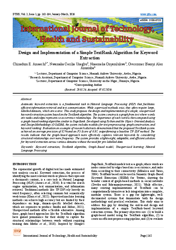 (PDF) Design and Implementation of a Simple TextRank Algorithm for ...