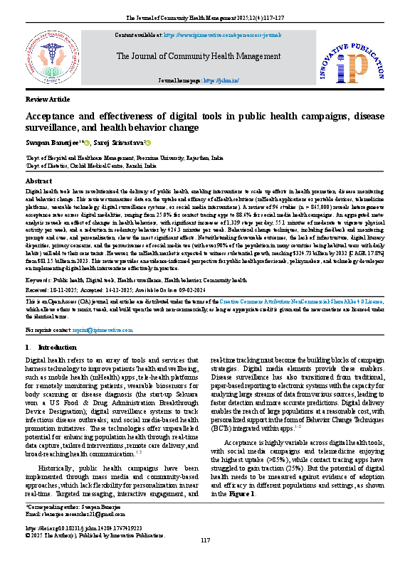 (PDF) Acceptance and effectiveness of digital tools in public health ...