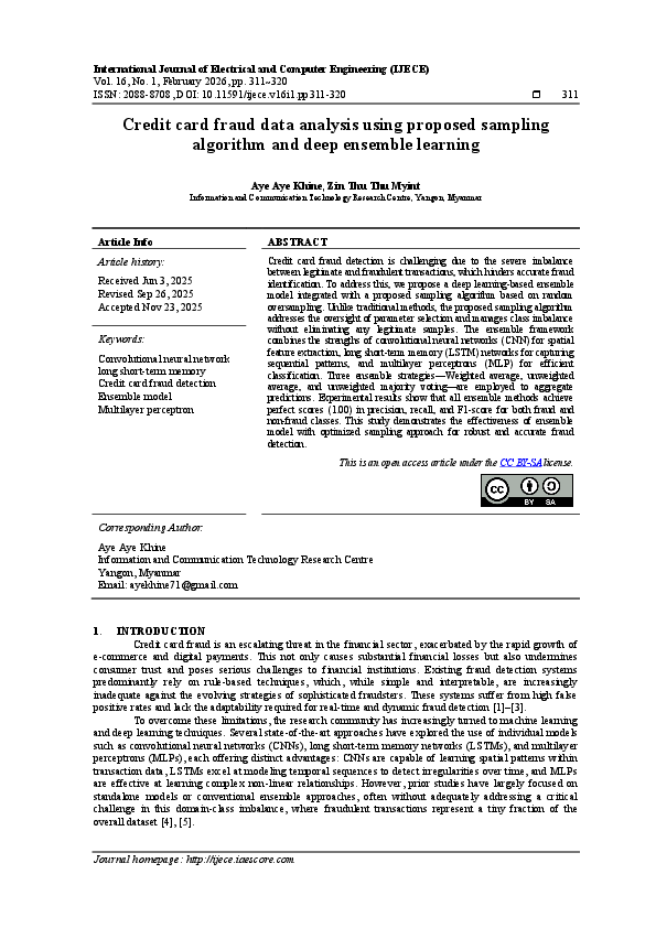 (PDF) Credit card fraud data analysis using proposed sampling algorithm ...