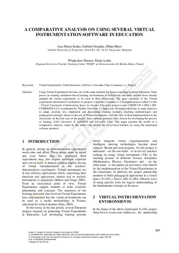 (PDF) A Comparative Analysis on Using Several Virtual Instrumentation ...