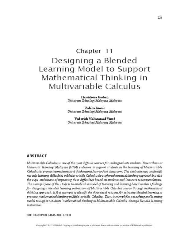 (PDF) Designing a Blended Learning Model to Support Mathematical ...