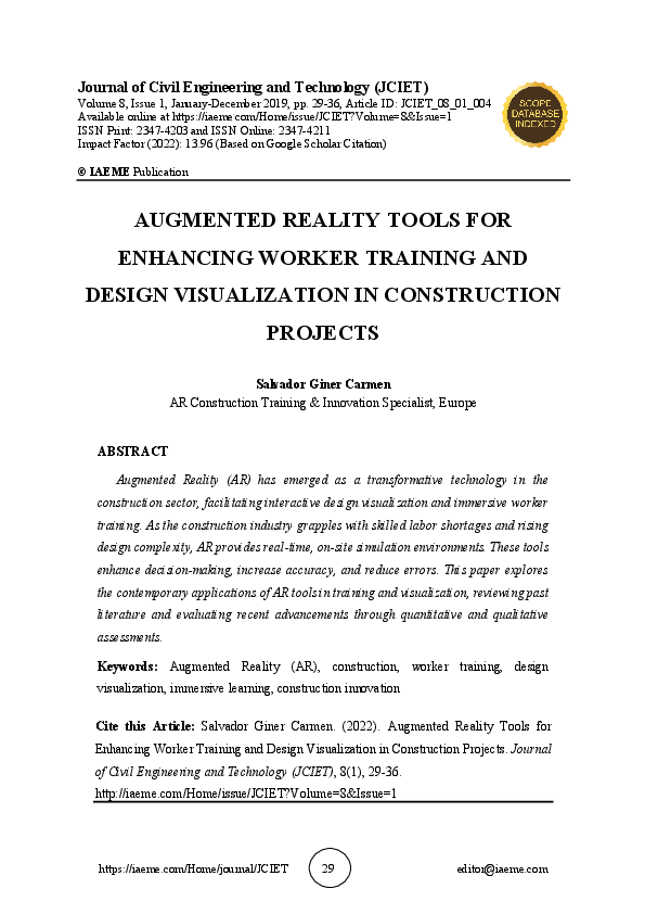 (PDF) AUGMENTED REALITY TOOLS FOR ENHANCING WORKER TRAINING AND DESIGN ...
