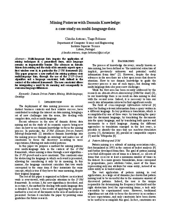 (PDF) Mining Patterns with Domain Knowledge: A Case Study on Multi ...