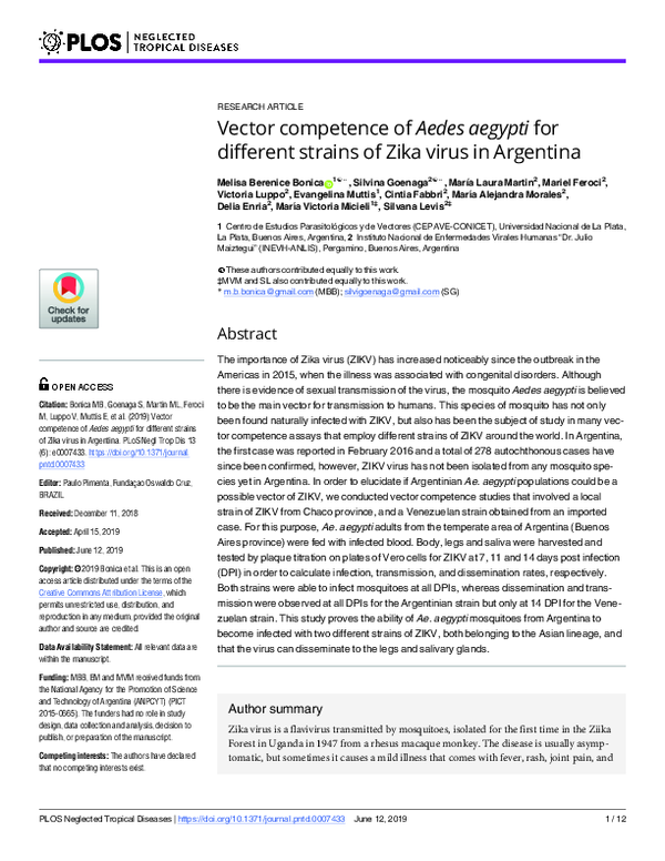 (PDF) Vector competence of Aedes aegypti for different strains of Zika ...
