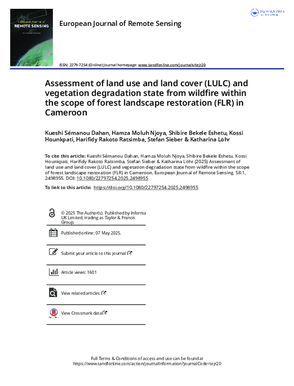 (PDF) Assessment of land use and land cover (LULC) and vegetation ...