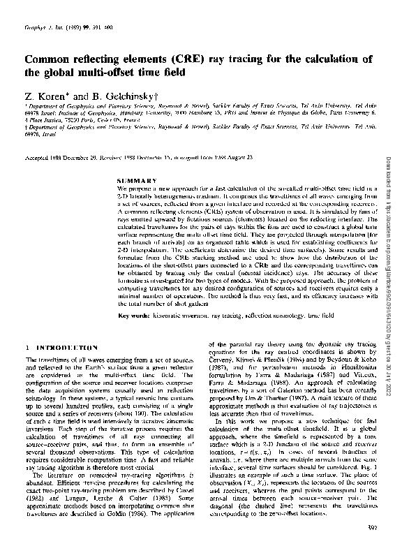 (PDF) Common reflecting elements (CRE) ray tracing for the calculation ...