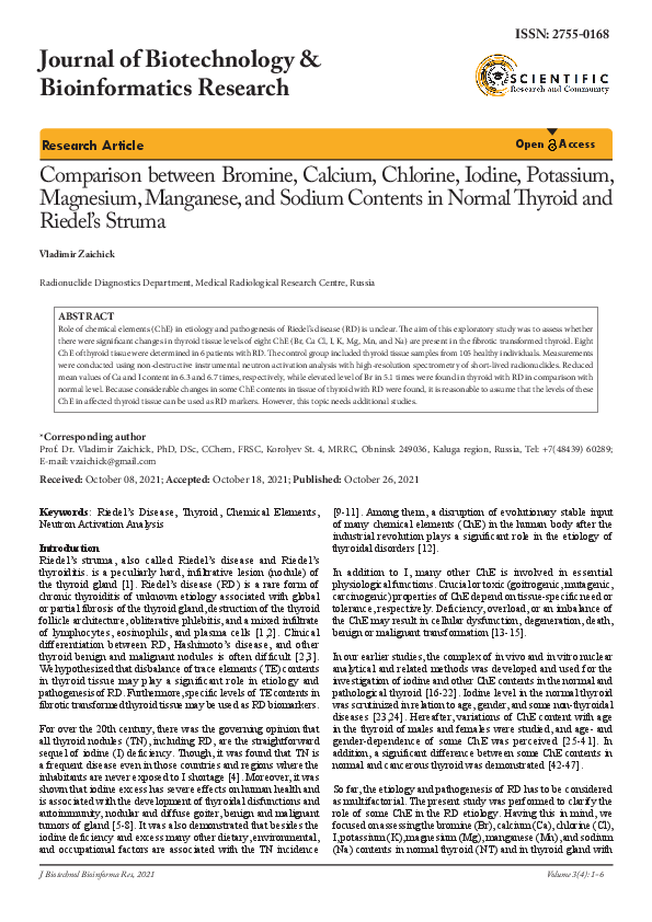 (PDF) Comparison between Bromine, Calcium, Chlorine, Iodine, Potassium ...