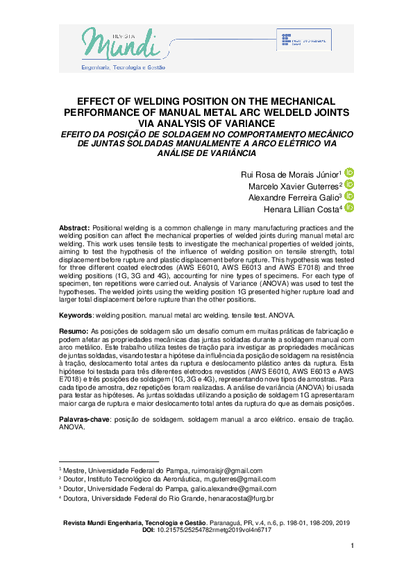 (PDF) Effect of Welding Position on the Mechanical Performance of ...