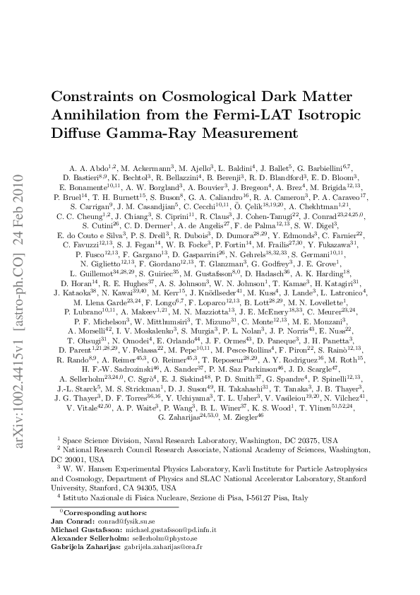 (PDF) Constraints on cosmological dark matter annihilation from the ...