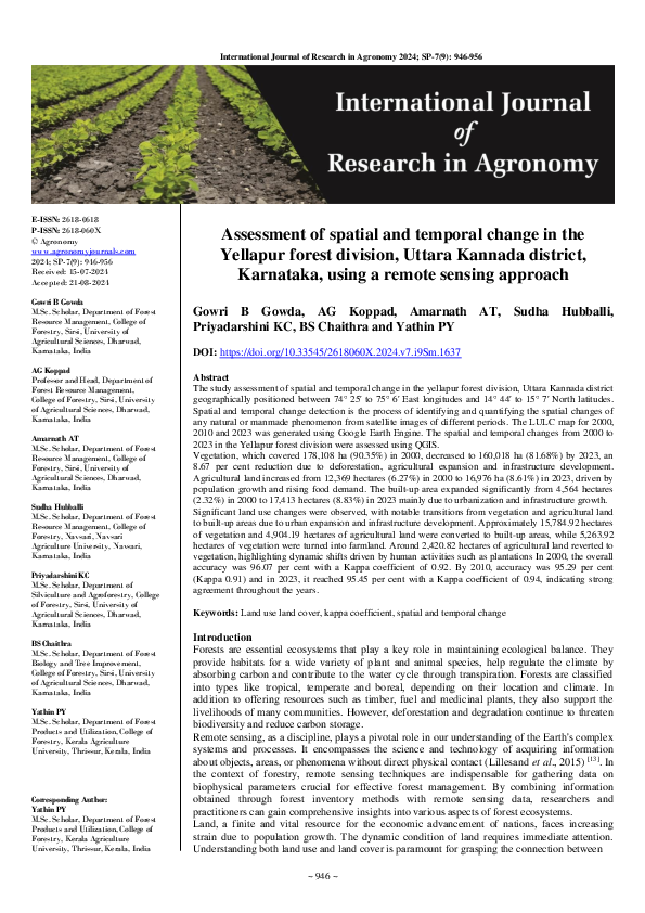 (PDF) Assessment of spatial and temporal change in the Yellapur forest ...