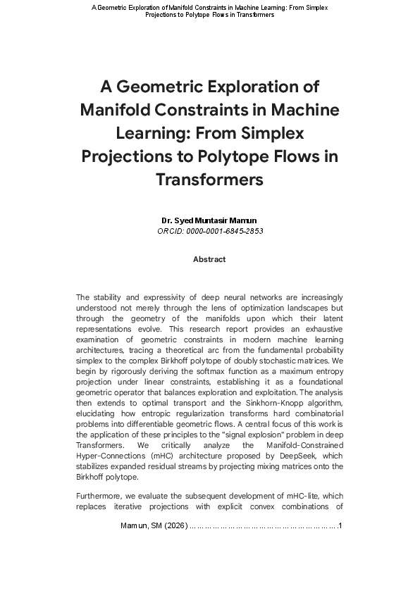 (PDF) A Geometric Exploration of Manifold Constraints in Machine ...