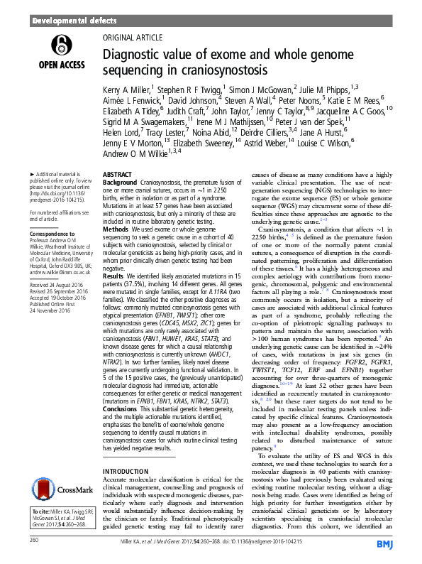 (PDF) Diagnostic value of exome and whole genome sequencing in ...